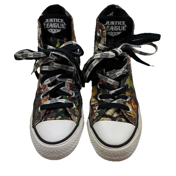 Converse Justice League Superman Sneakers High Top Mens 4 Womens 6 Double Laces - Picture 2 of 16